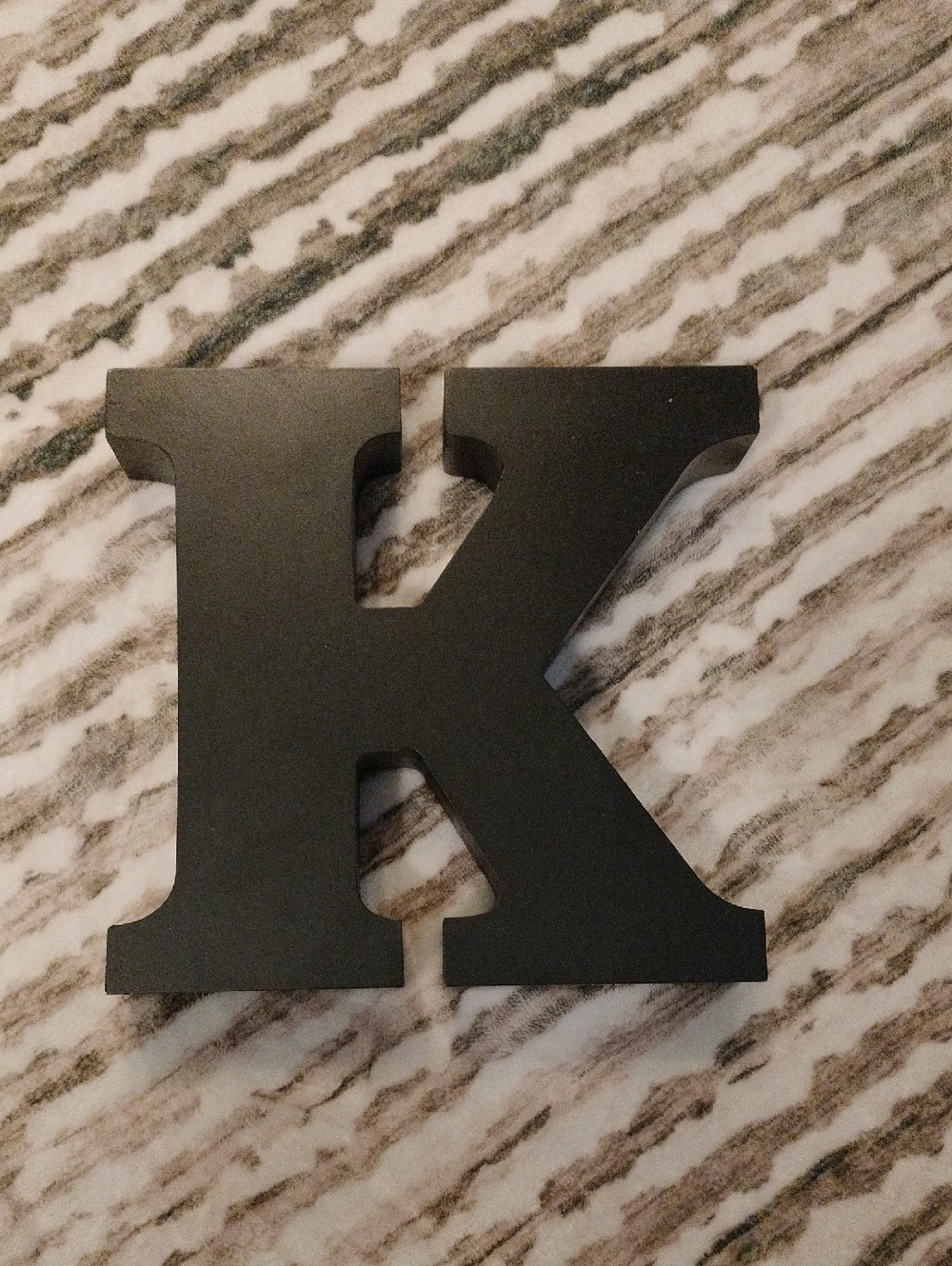 Decorative Wooden Letter K - Black